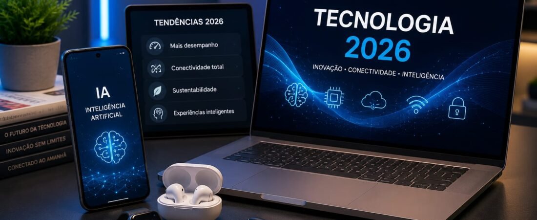 Tendências de tecnologia em 2026: o que está mudando em celulares, computadores e eletrônicos?